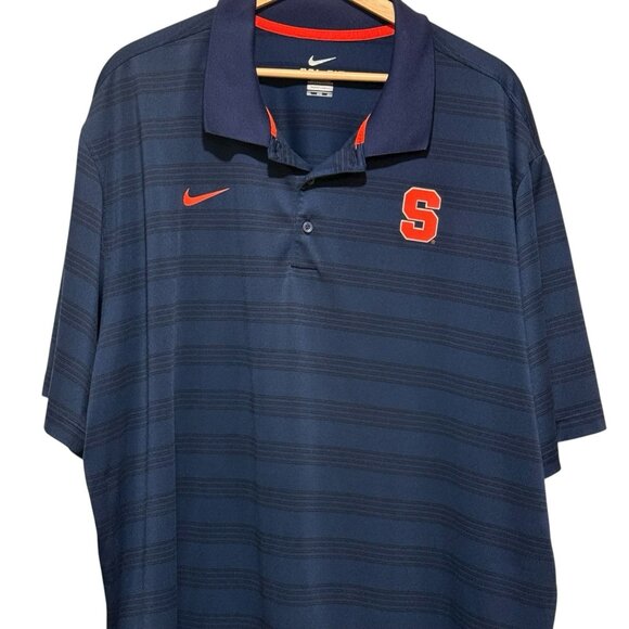 Nike Syracuse University Blue Short Sleeve Mens Dri Fit Polo Golf Shirt Size 3XL - Picture 3 of 12